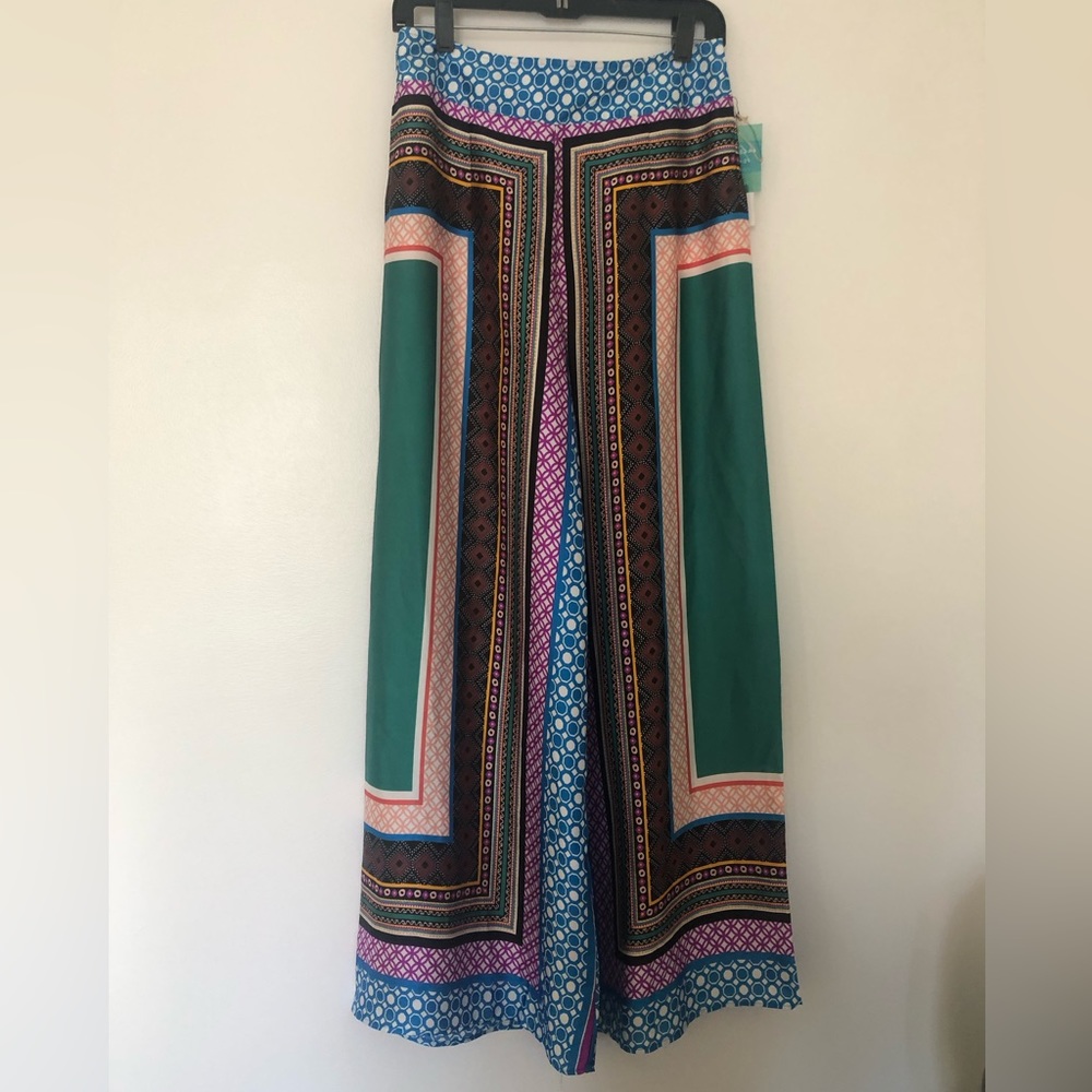 Forever 21 Women’s Wide Leg Pants Multi Colors NWT Size Medium M Blue Green